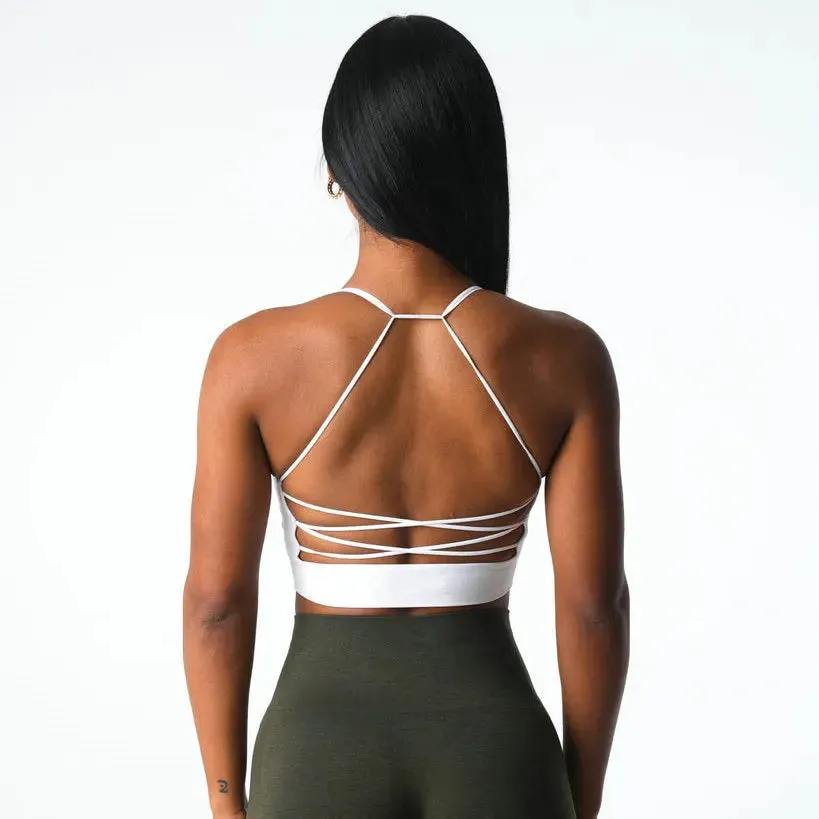 Push Up Yoga Gym Crop Top Beauty Back Fitness Top Seamless Breathable Support Brassiere Sports Bra