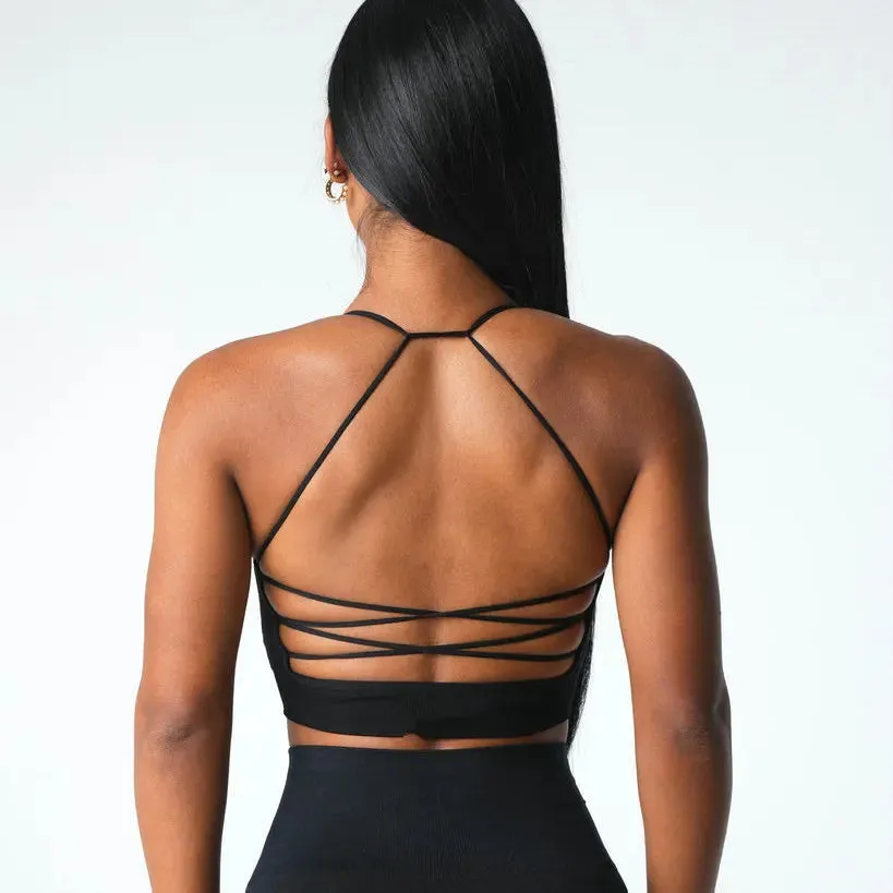 Push Up Yoga Gym Crop Top Beauty Back Fitness Top Seamless Breathable Support Brassiere Sports Bra