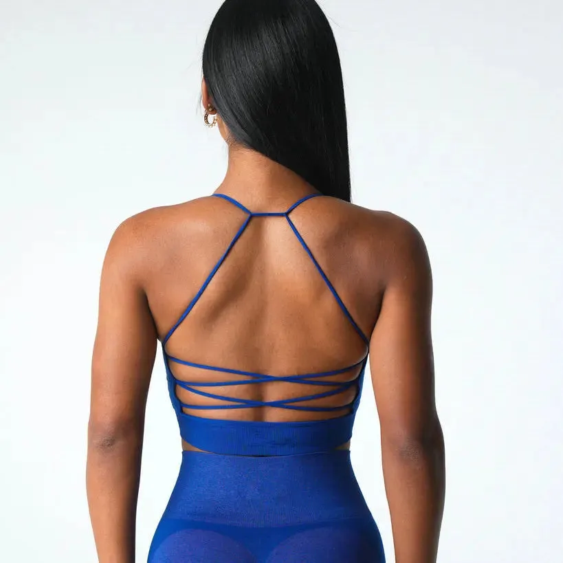Push Up Yoga Gym Crop Top Beauty Back Fitness Top Seamless Breathable Support Brassiere Sports Bra