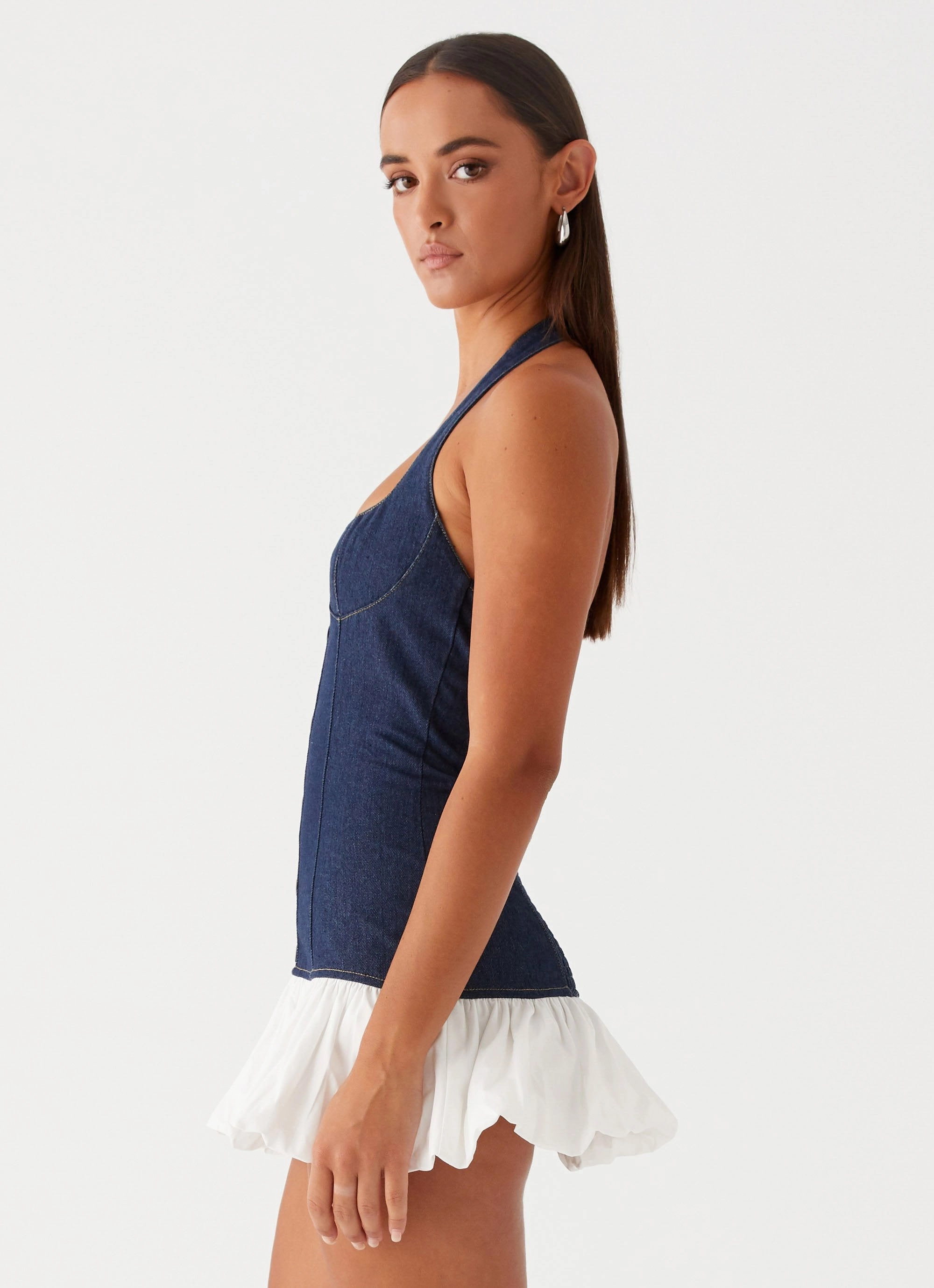 Chilly Comfort Wear Georgina Denim Mini Dress - Blue