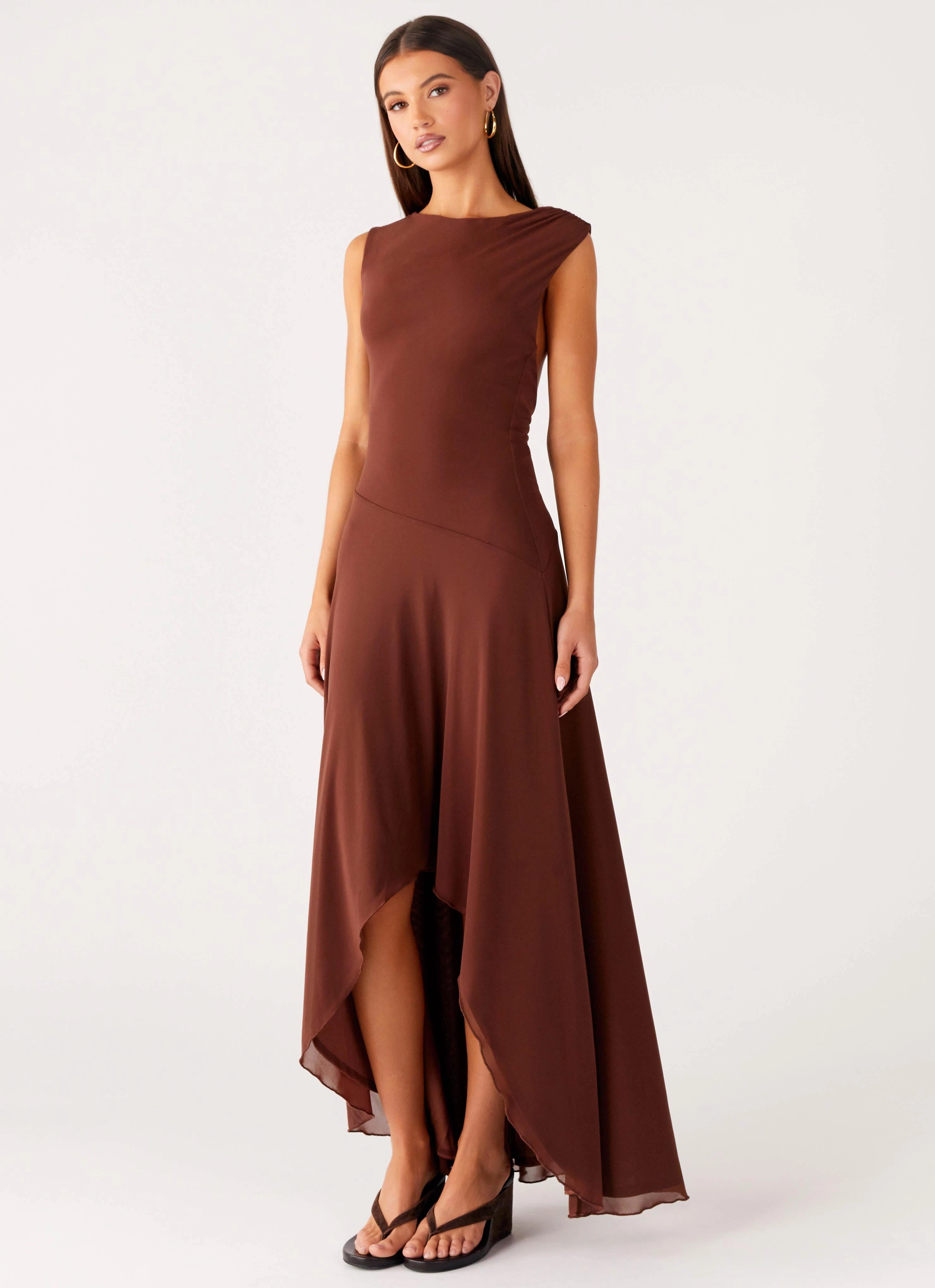 Danika Maxi Dress - Chocolate Anti-bacterial Essential Piece