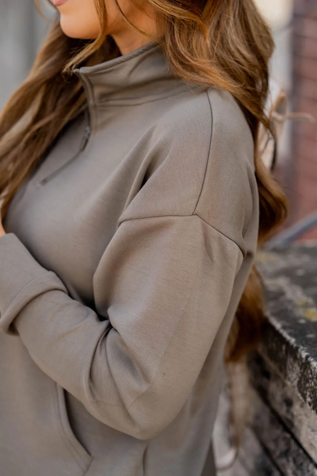 Quarter Zip Pullover Sweatshirt
