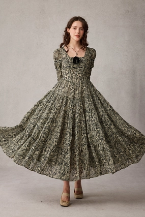 ZipClosure Queena 22 | Empired Maxi linen dress