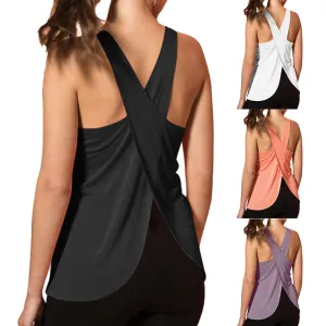 Quick Dry Cross Back Yoga Tank Tops
