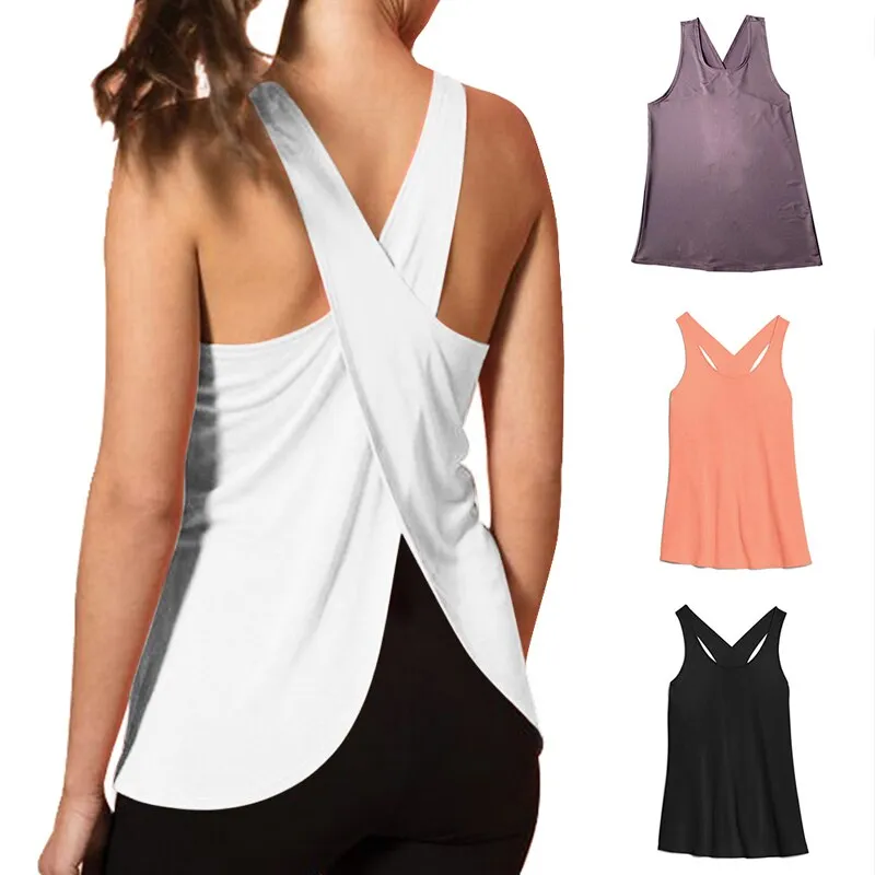 Quick Dry Cross Back Yoga Tank Tops