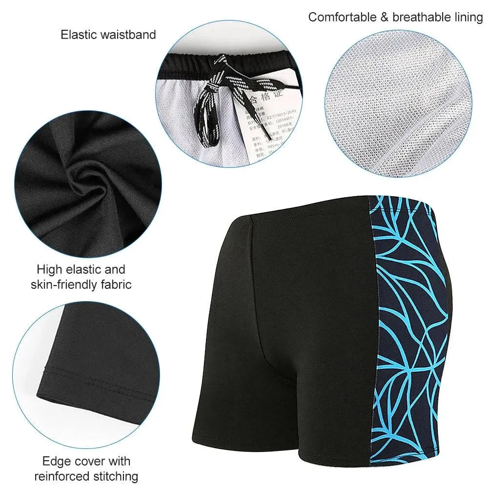 Quick Dry Men's Swimming Trunks Sport Underwear Drawstring Boxer Briefs Summer Breathable Elastic Underdrawers Swimsuit Bottom