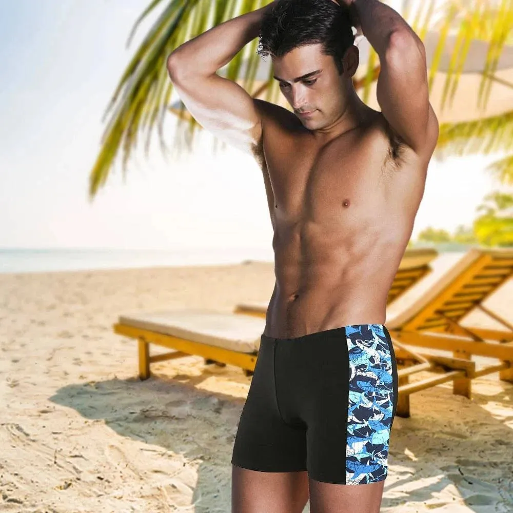 Quick Dry Men's Swimming Trunks Sport Underwear Drawstring Boxer Briefs Summer Breathable Elastic Underdrawers Swimsuit Bottom