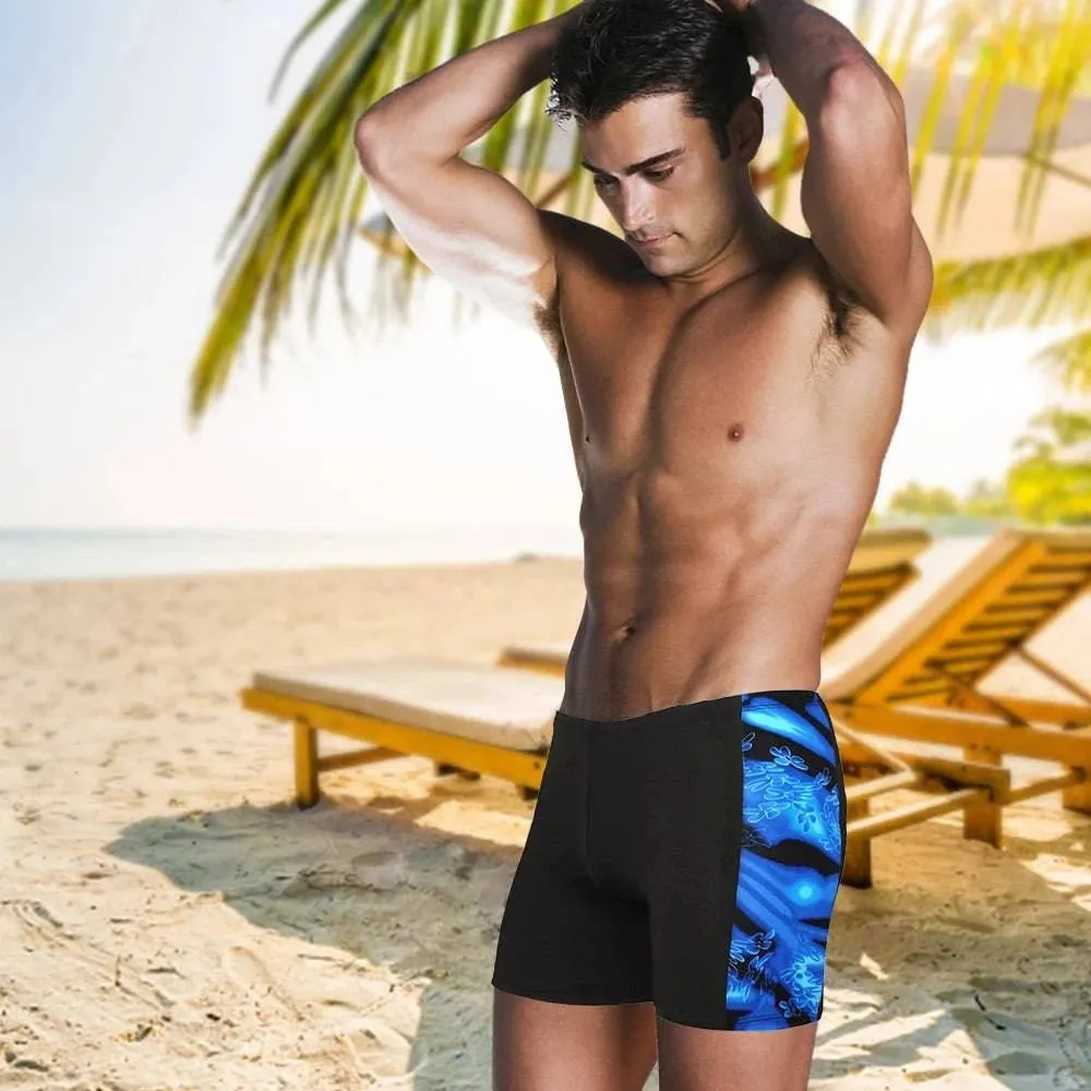 Quick Dry Men's Swimming Trunks Sport Underwear Drawstring Boxer Briefs Summer Breathable Elastic Underdrawers Swimsuit Bottom