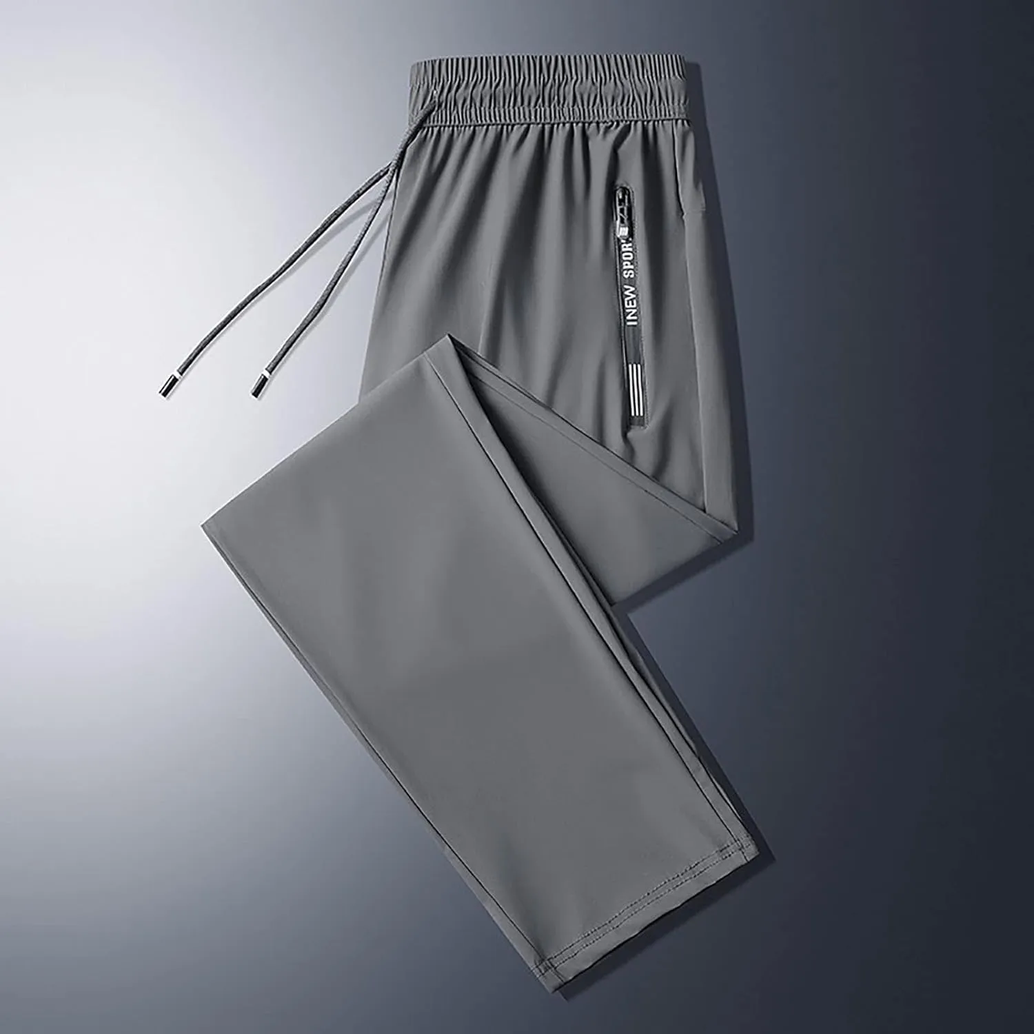 Quick Dry Sweatpants Men Big Tall 8X Ice Silk Quick Dry Tapered Leg Hiking Pants Stretch Breathable Workout Trousers