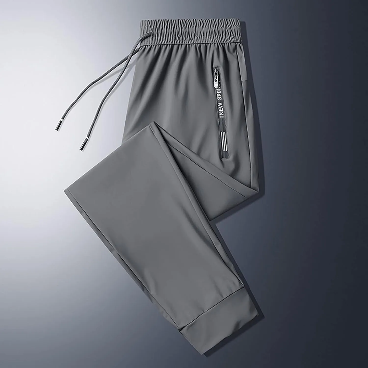 Quick Dry Sweatpants Men Big Tall 8X Ice Silk Quick Dry Tapered Leg Hiking Pants Stretch Breathable Workout Trousers