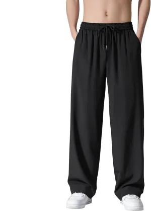 Quick Dry Sweatpants Men Big Tall 8X Ice Silk Quick Dry Tapered Leg Hiking Pants Stretch Breathable Workout Trousers