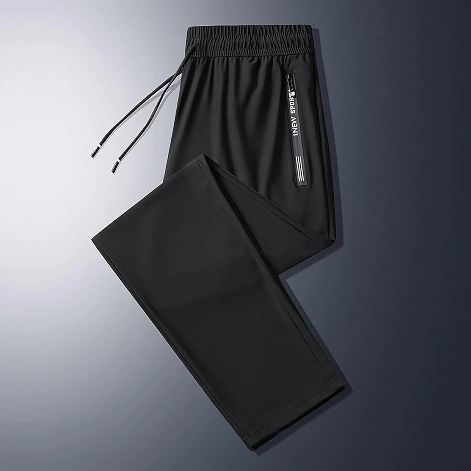 Quick Dry Sweatpants Men Big Tall 8X Ice Silk Quick Dry Tapered Leg Hiking Pants Stretch Breathable Workout Trousers