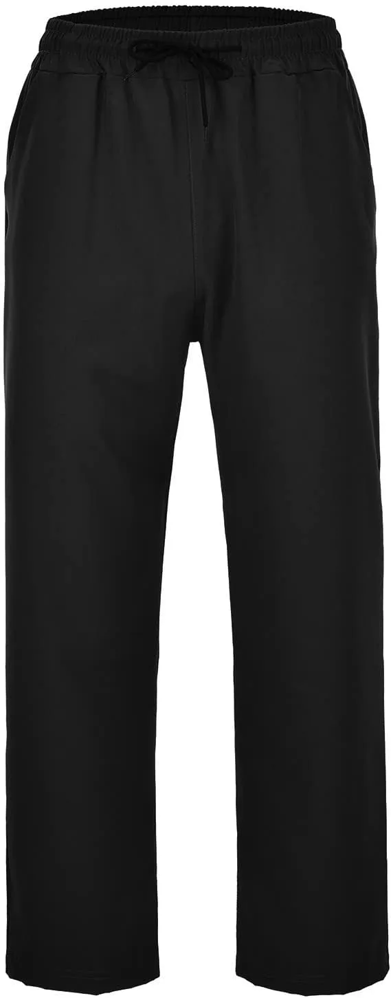 Quick Dry Sweatpants Men Big Tall 8X Ice Silk Quick Dry Tapered Leg Hiking Pants Stretch Breathable Workout Trousers