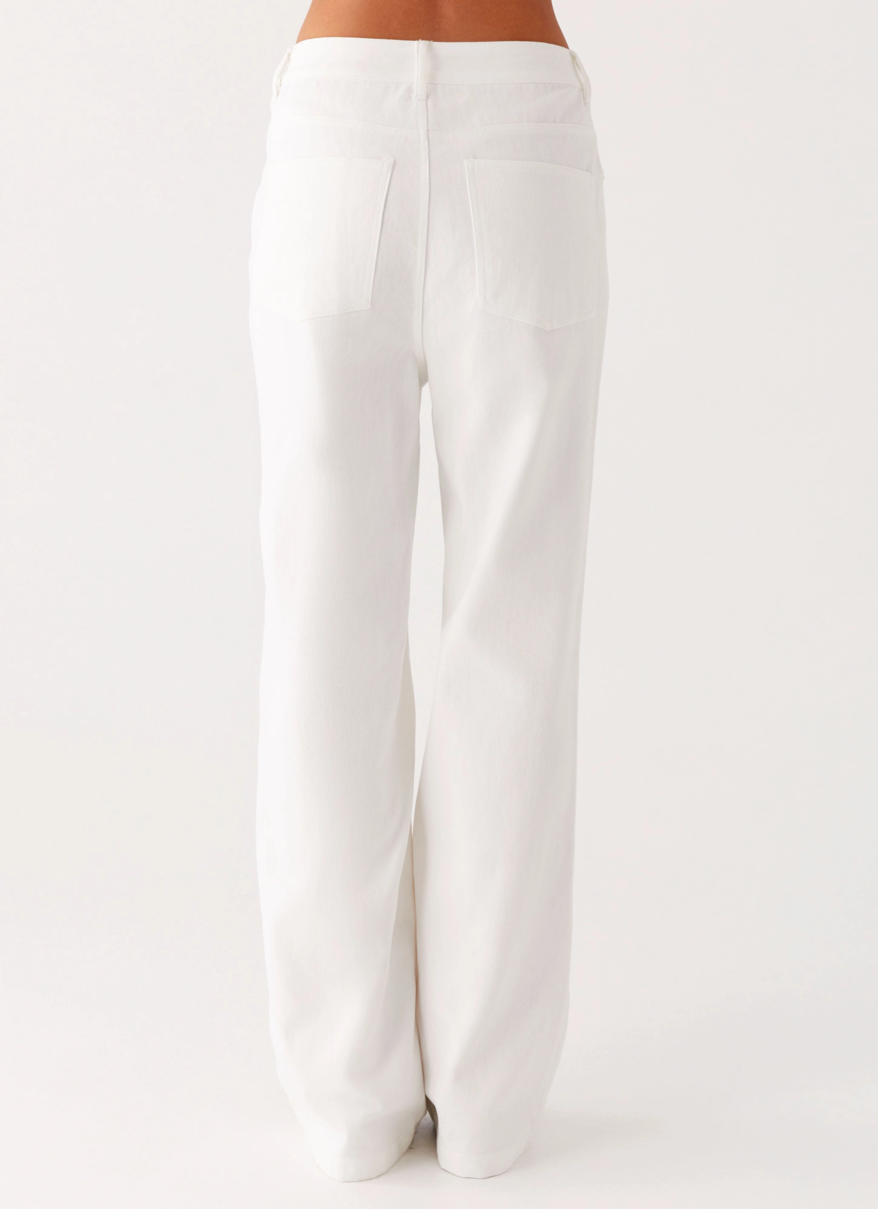 Back Again Straight Leg Denim Jeans - White On The Go