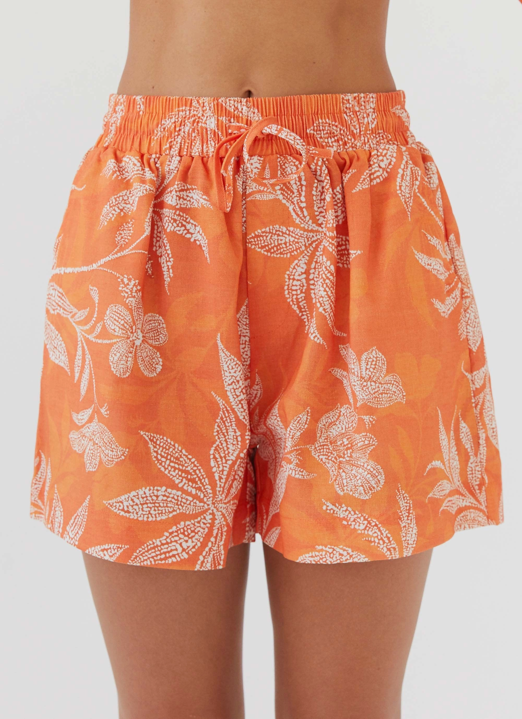 Sweet Relief Linen Shorts - Tropic Sunset Odor Control Finish