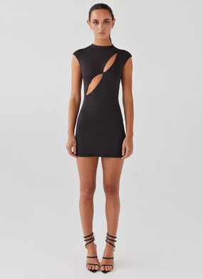 Mesh Soft Special Affair Mini Dress - Black