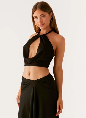 Calisa Cowl Top - Black Tapered Side Panels Fade Resistant Coating