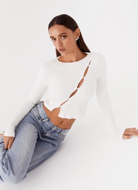 StretchFit Hot Weather Cassius Long Sleeve Top - Ivory