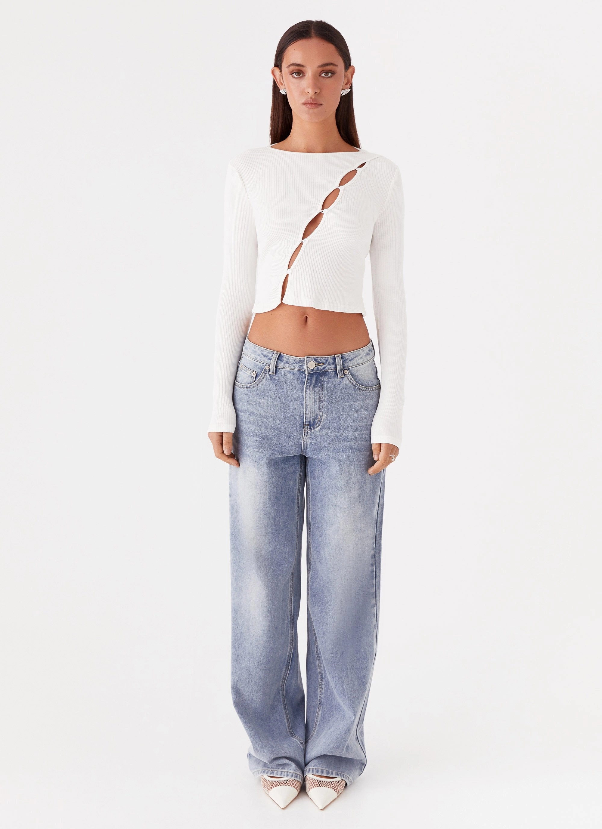 All-Purpose Wear Cassius Long Sleeve Top - Ivory