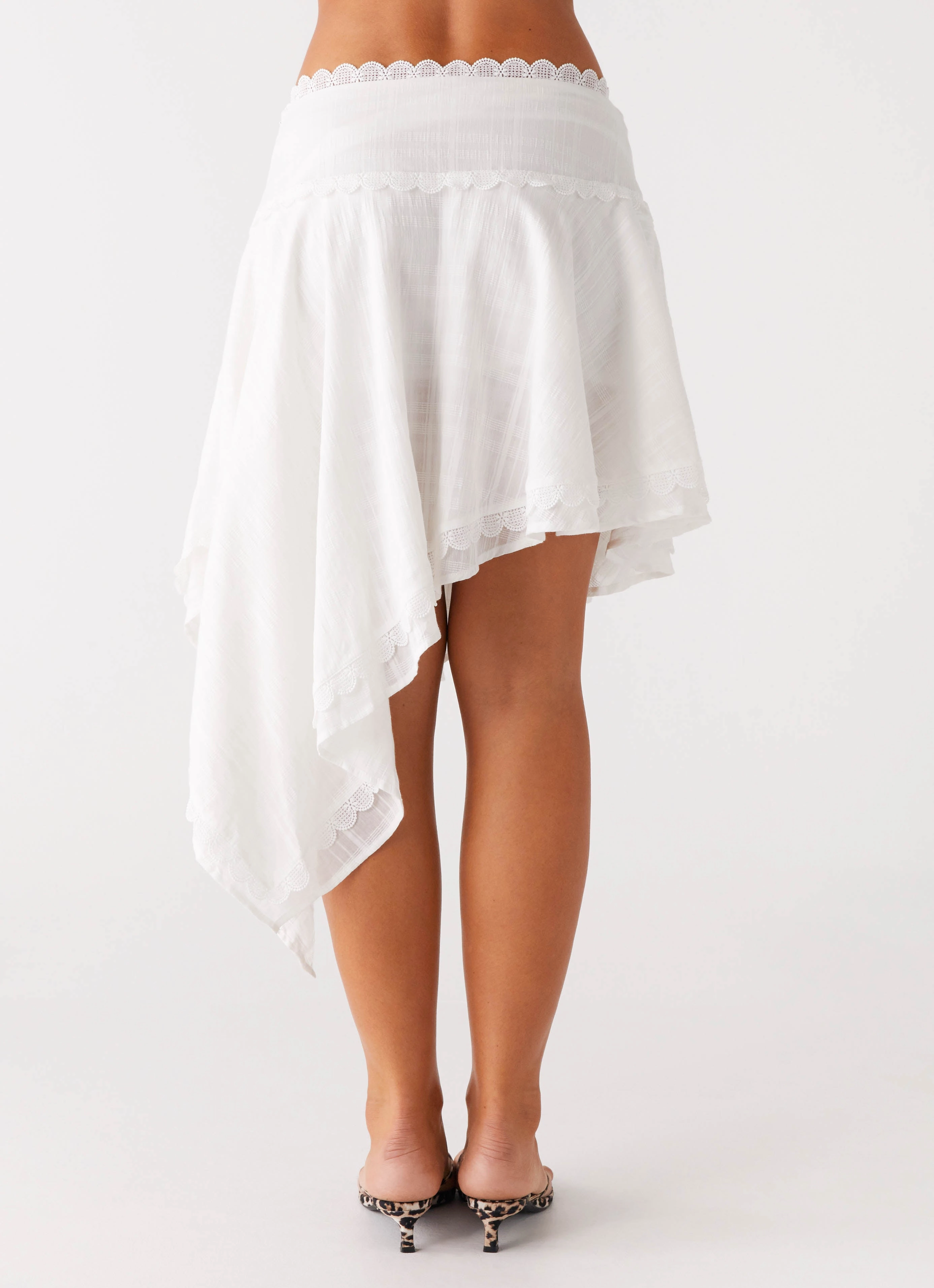 Cool Comfort Casual Layer Clearwater Mist Midi Skirt - White