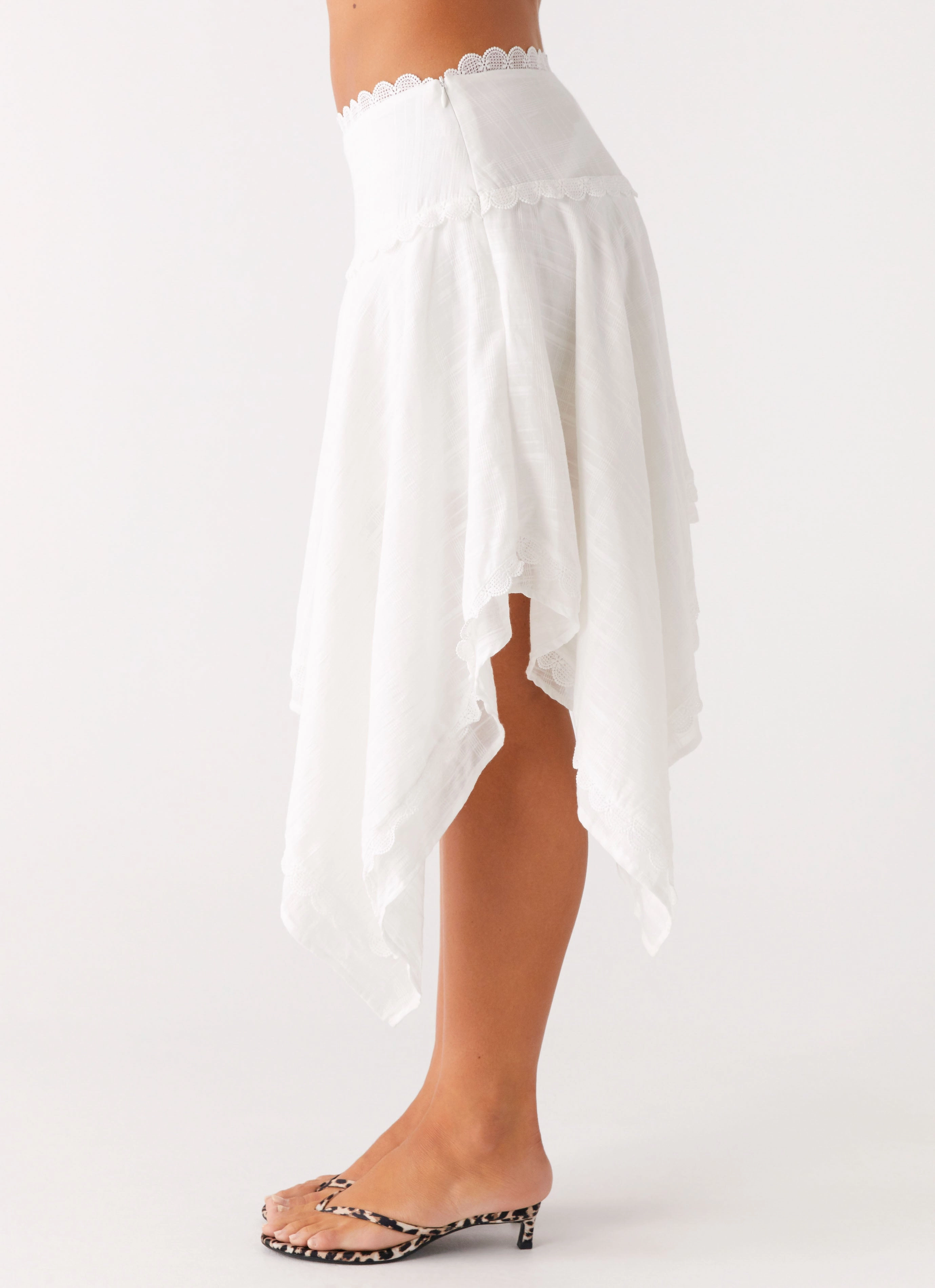 Flexible shape Modular Pocket System Clearwater Mist Midi Skirt - White