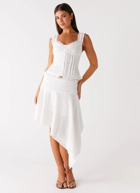 Work Flex Low Bulk Clearwater Mist Midi Skirt - White