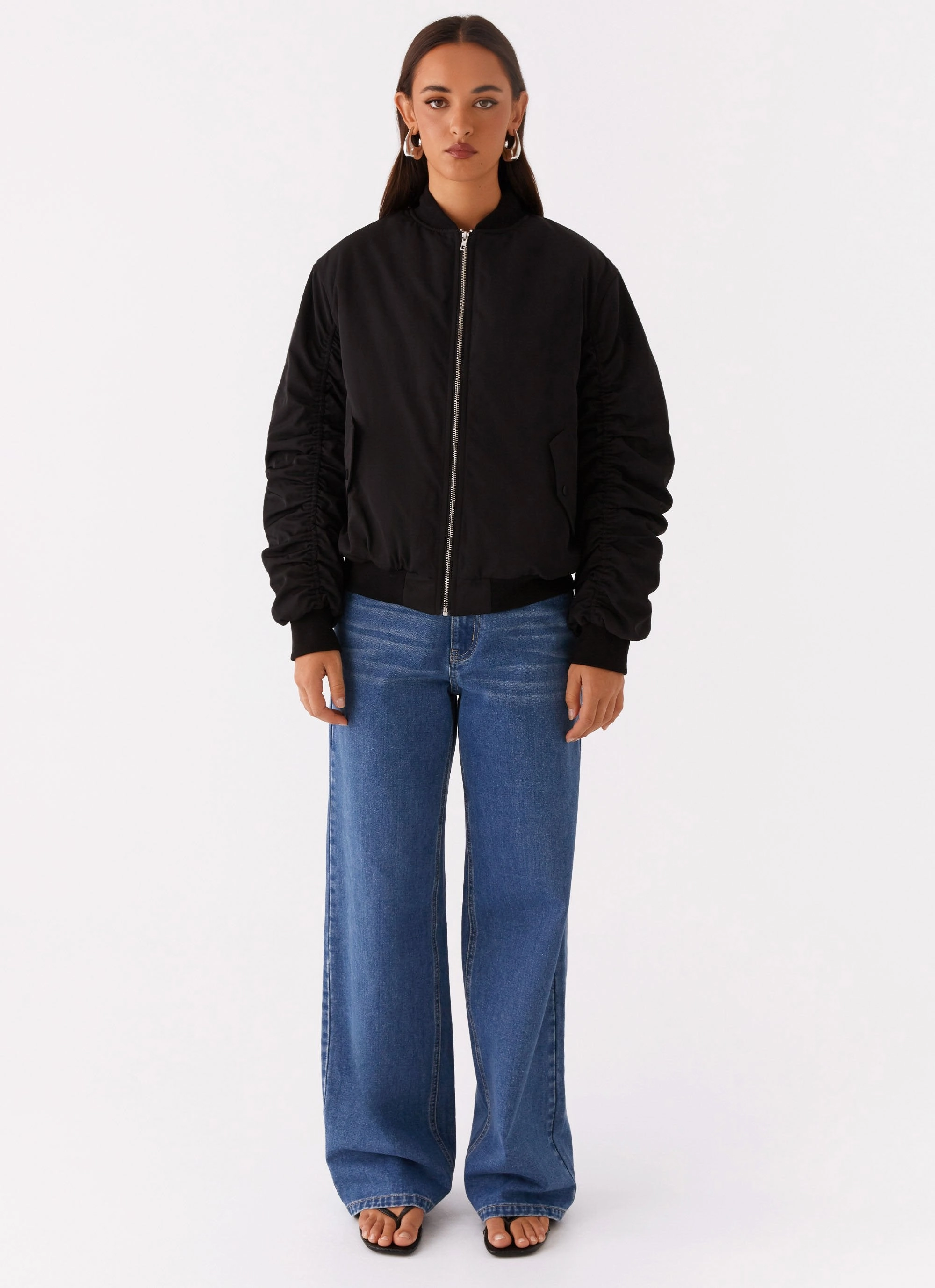 Webster Bomber Jacket - Black Durable zipper pull