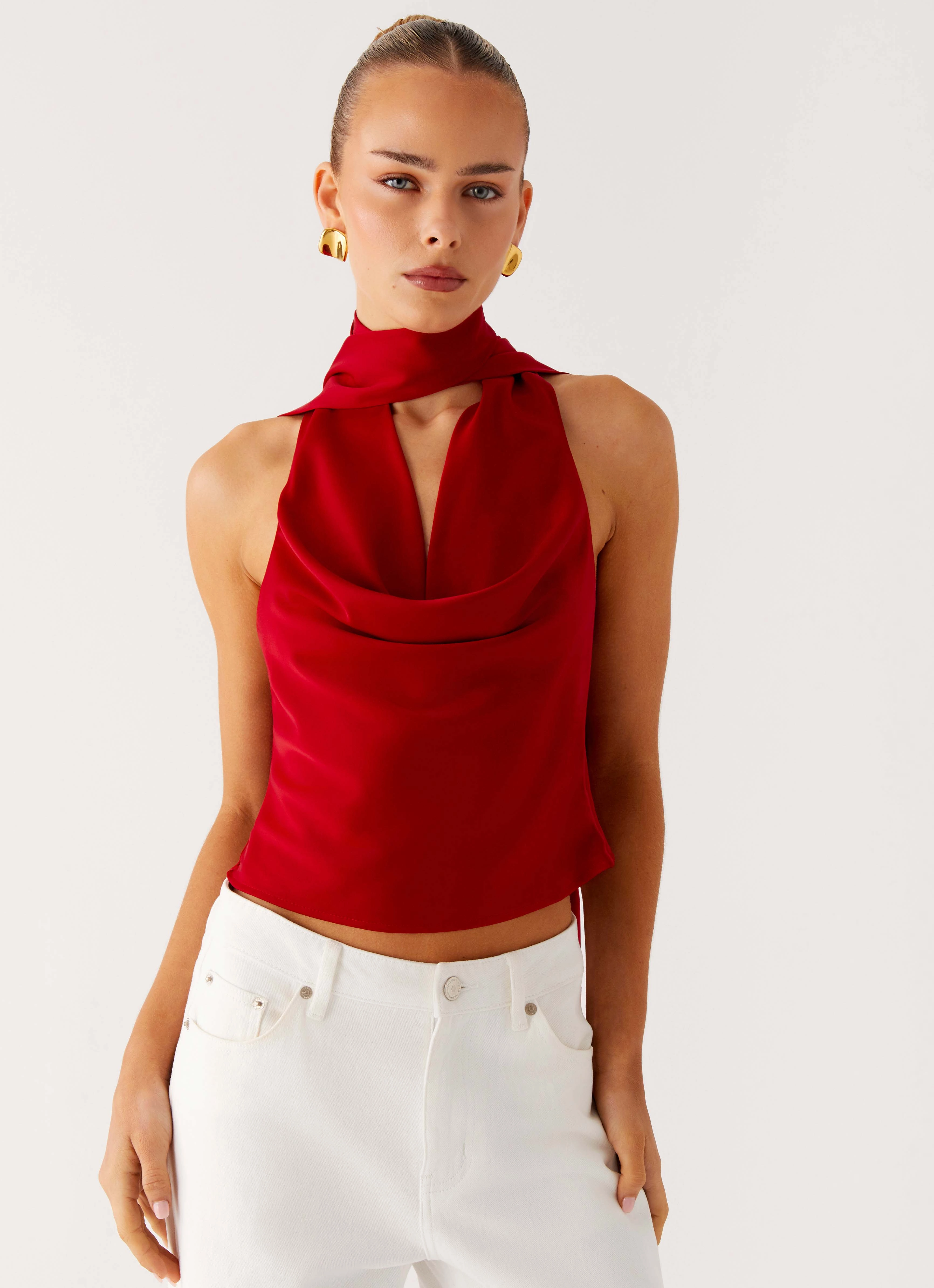 Catching Feelings Top - Red Erasable Surface Coating Smooth Stitching
