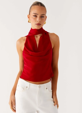 Catching Feelings Top - Red Erasable Surface Coating Smooth Stitching