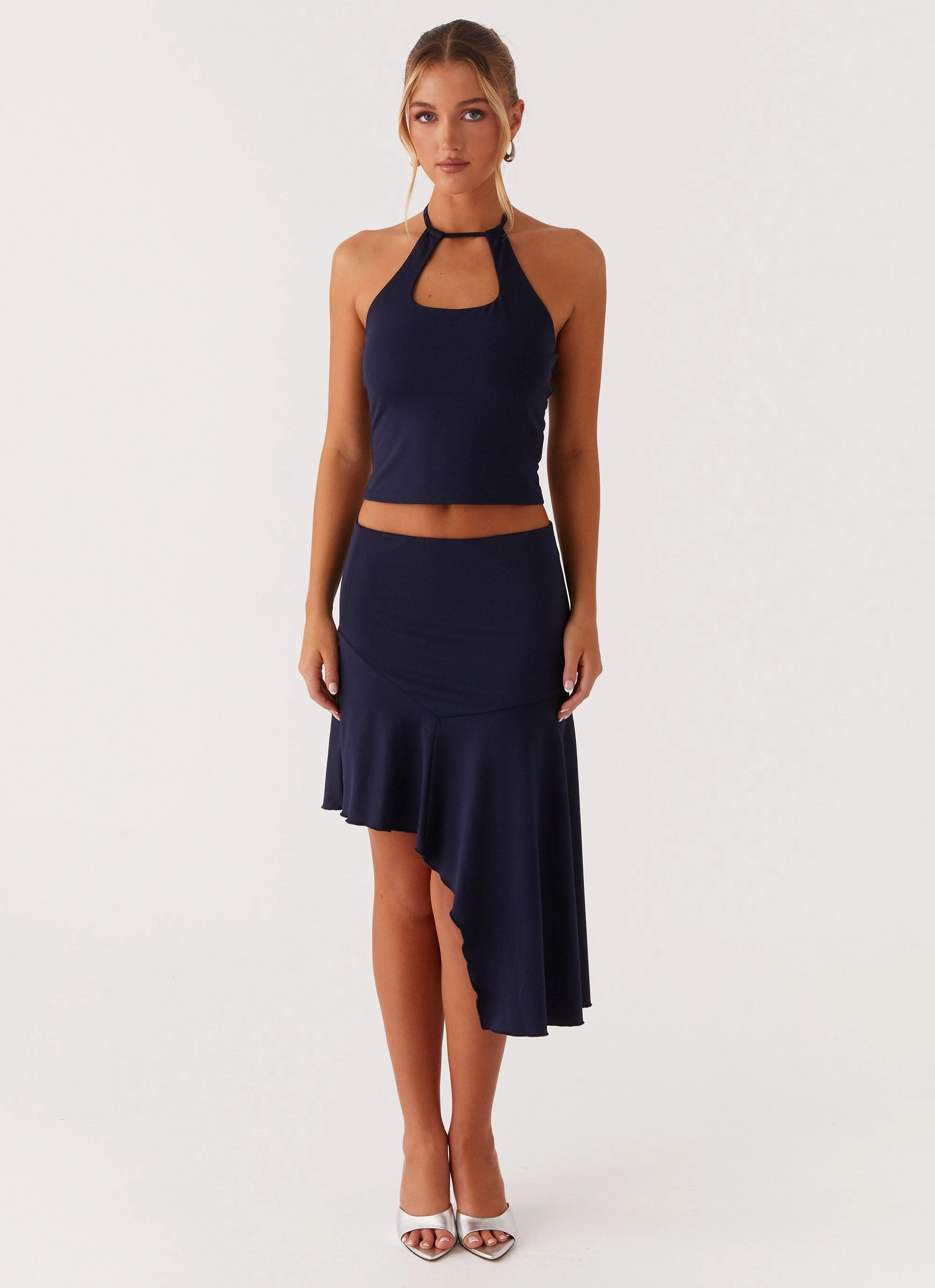 Paris Nights Halter Top - Navy FeatherlightConstruction