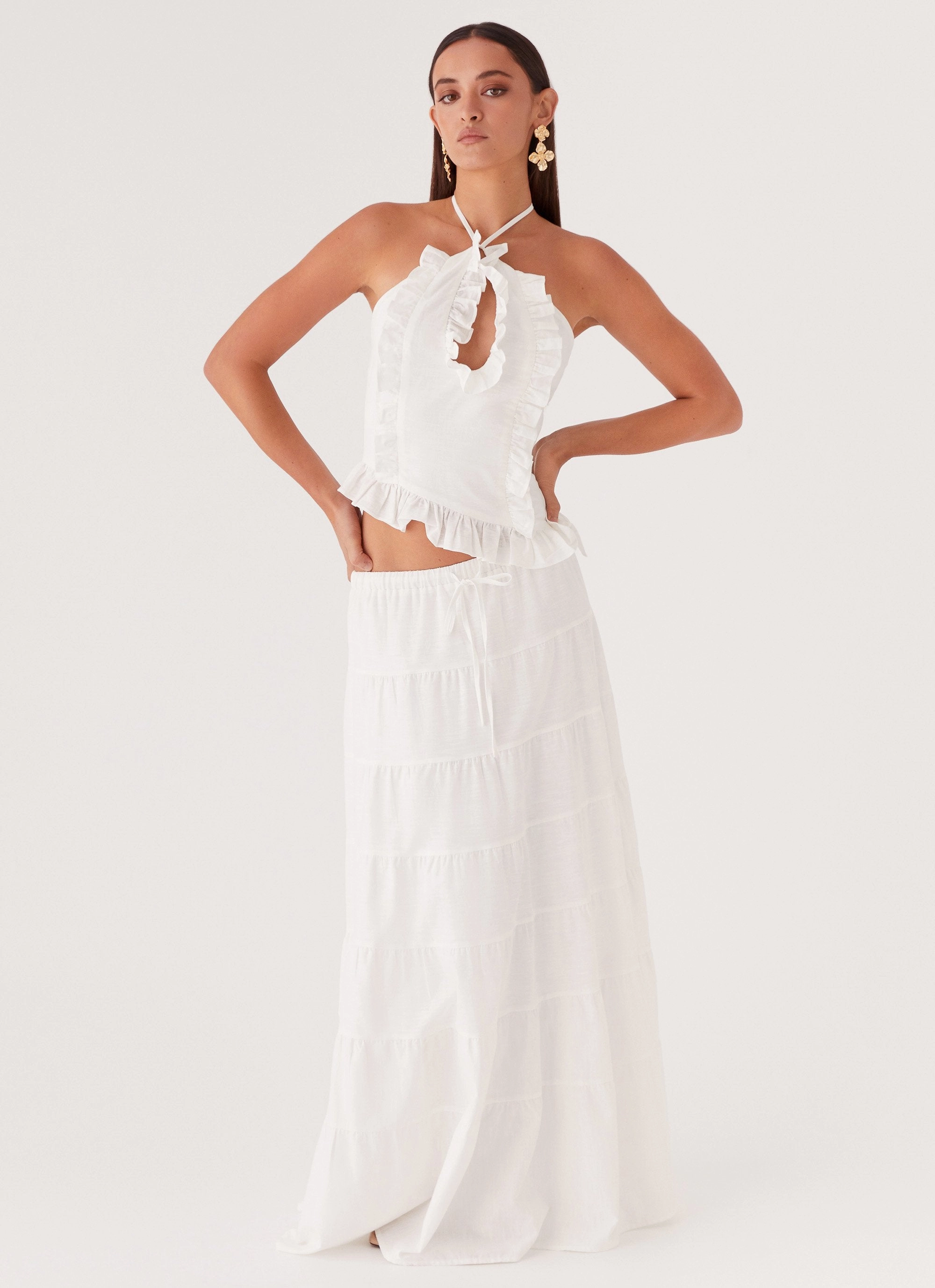 FlexibleElasticatedEdging Odor Resistant Coating Mariella Linen Top - White