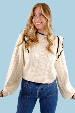 Non Irritating Seam Finish FlexibleCollarStructure Blissful Strolls Sweater