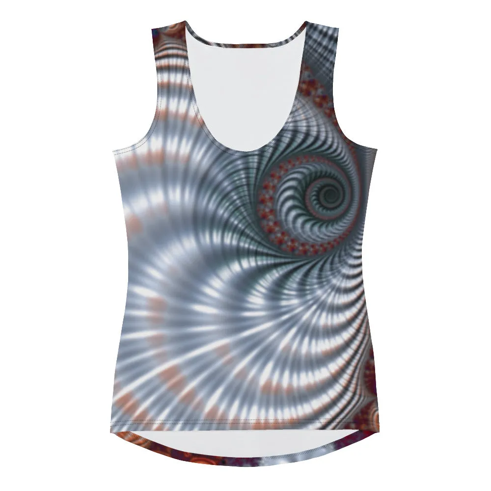 "Fractal Seashell" Collection - Yoga Long Tank Top