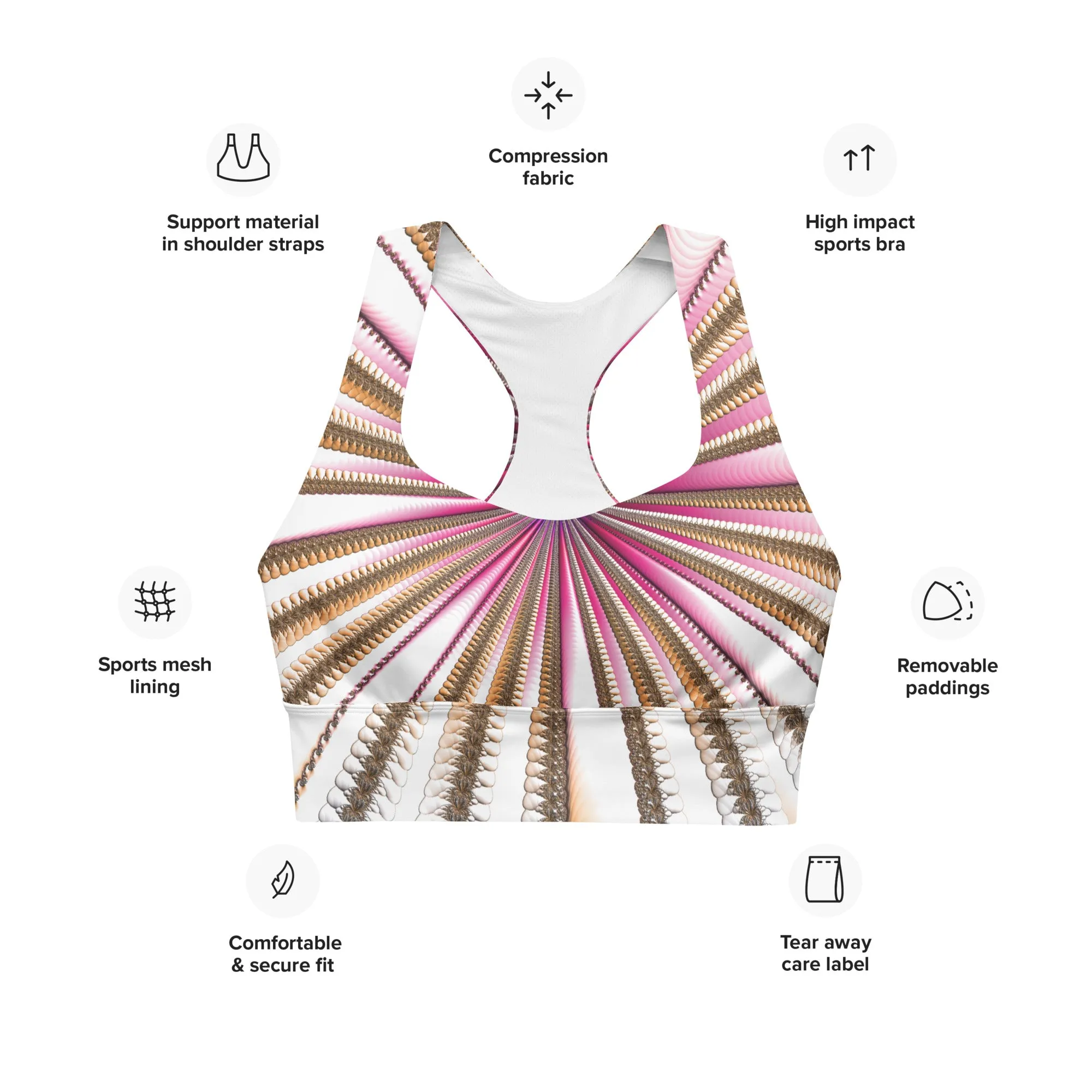 "Morning Bloom" Collection - Designer Longline Sports Bra