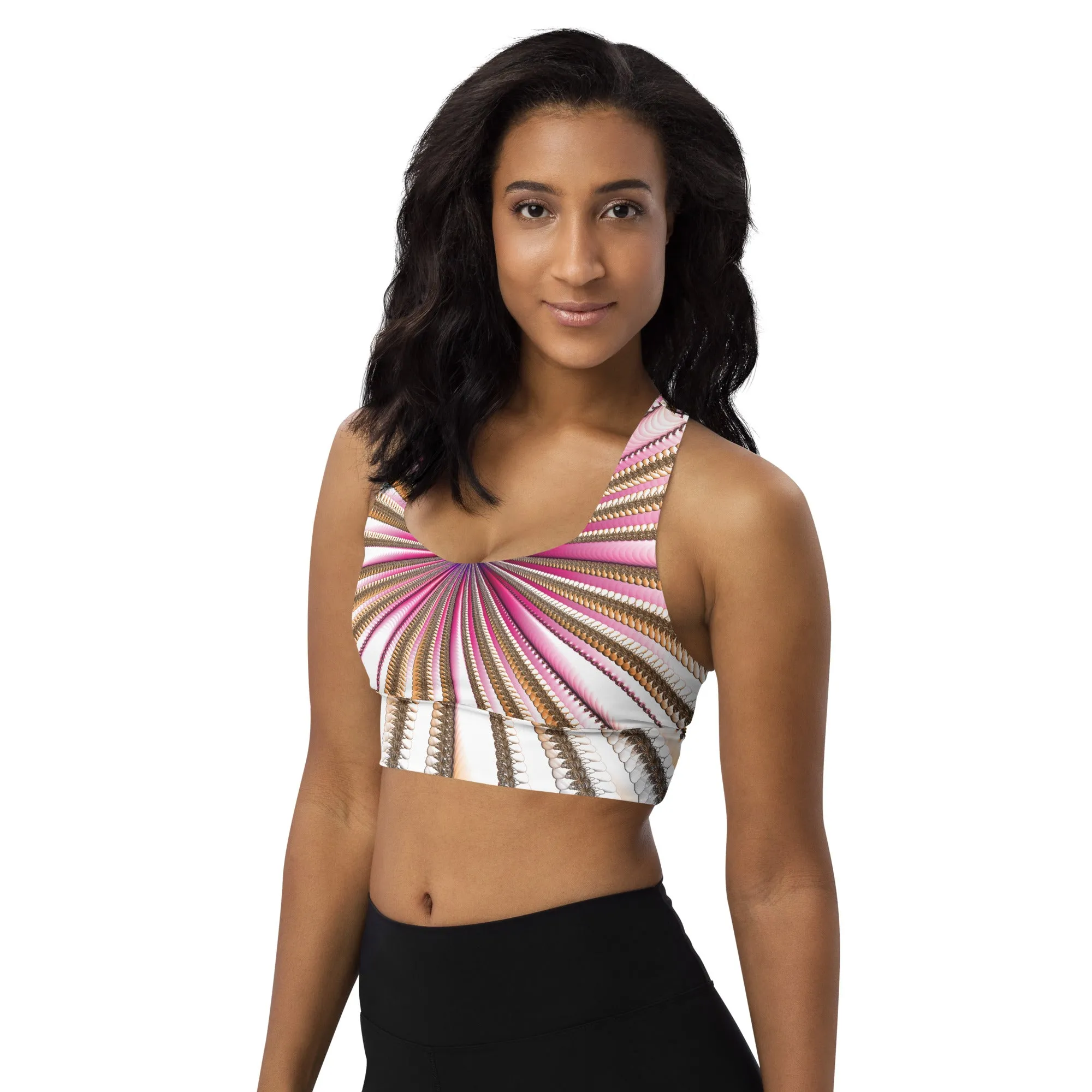 "Morning Bloom" Collection - Designer Longline Sports Bra