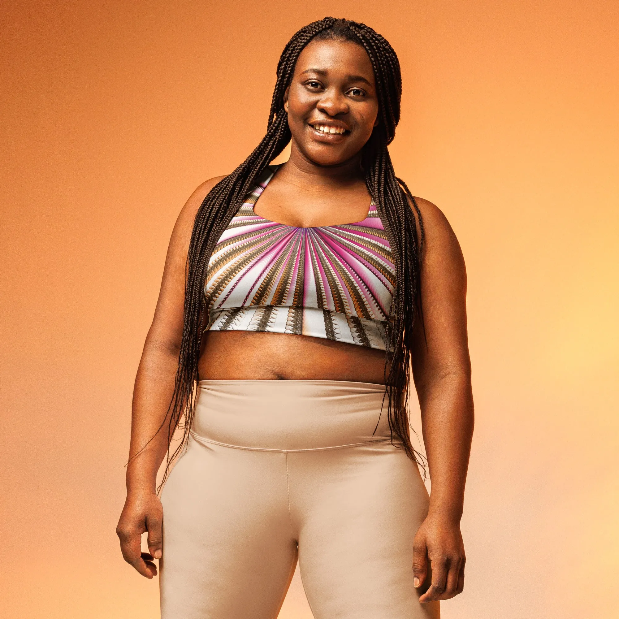 "Morning Bloom" Collection - Designer Longline Sports Bra