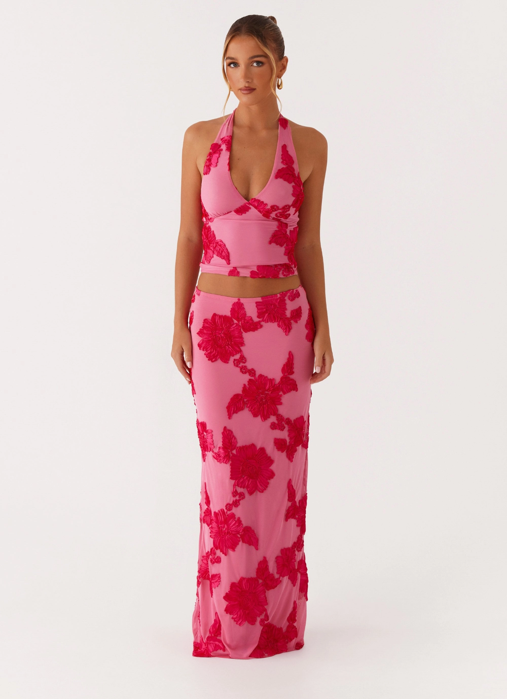 Radiate Halterneck Top - Pink Antibacterial Fabric Anti Pilling Treatment