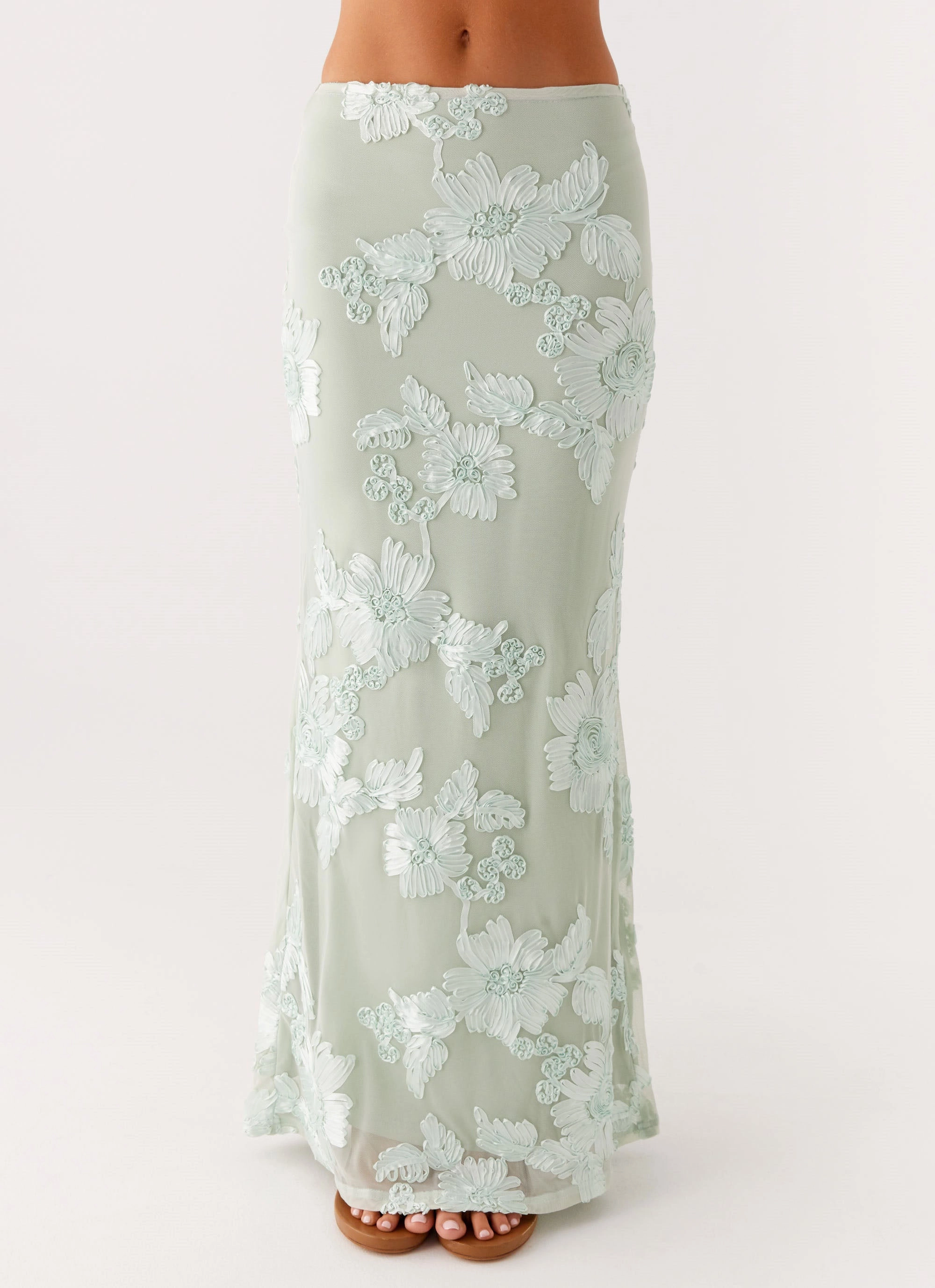 Radiate Maxi Skirt - Sage Wrinkle Resistant Finish Multipurpose Design
