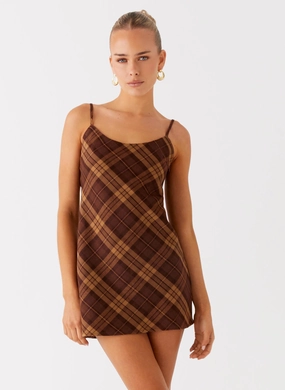 Radio Star Mini Dress - Plaid Fashionable outfit for outings Petite-Size
