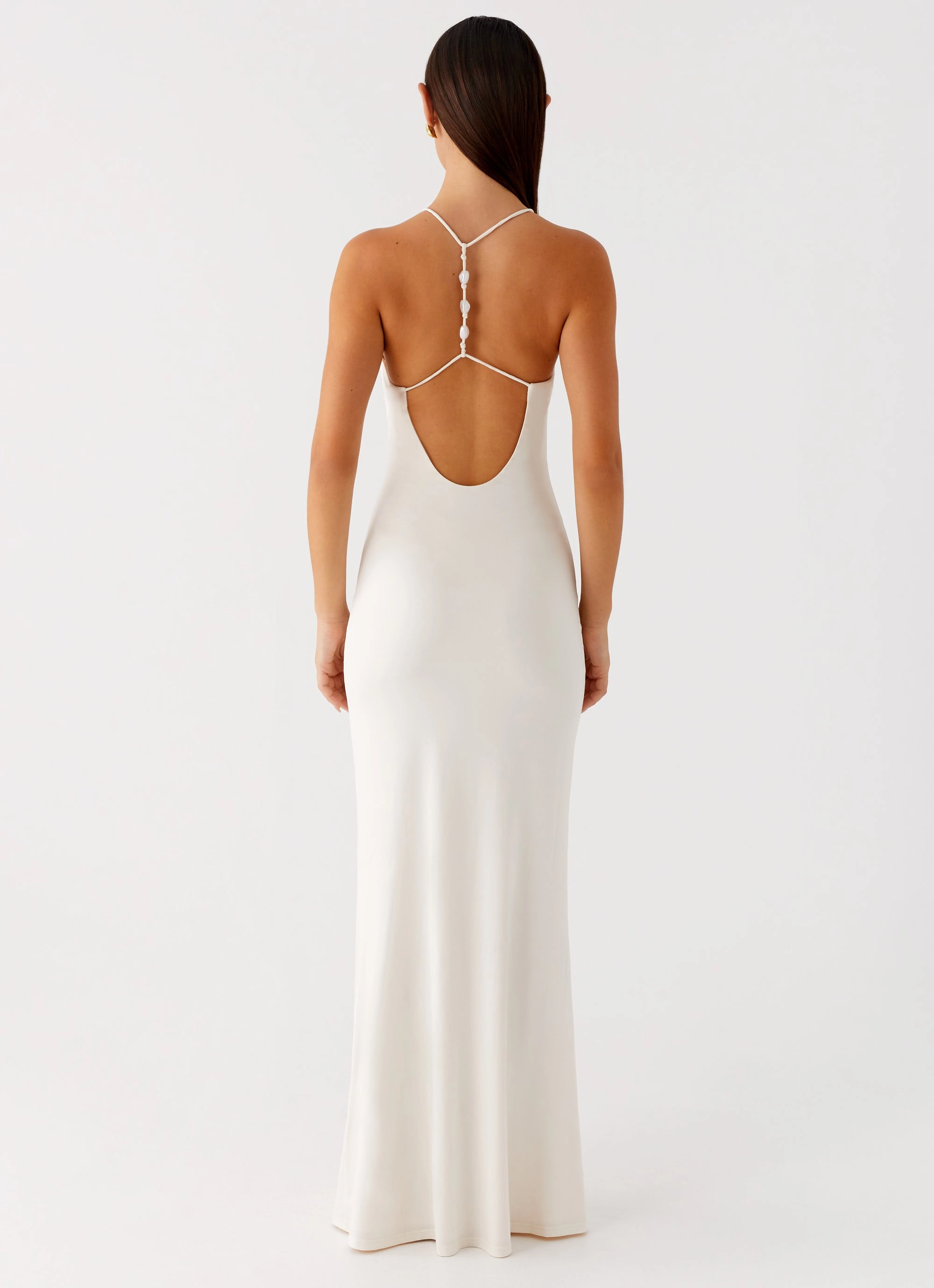 Raffa Pearl Maxi Dress - Ivory Chic Tailoring
