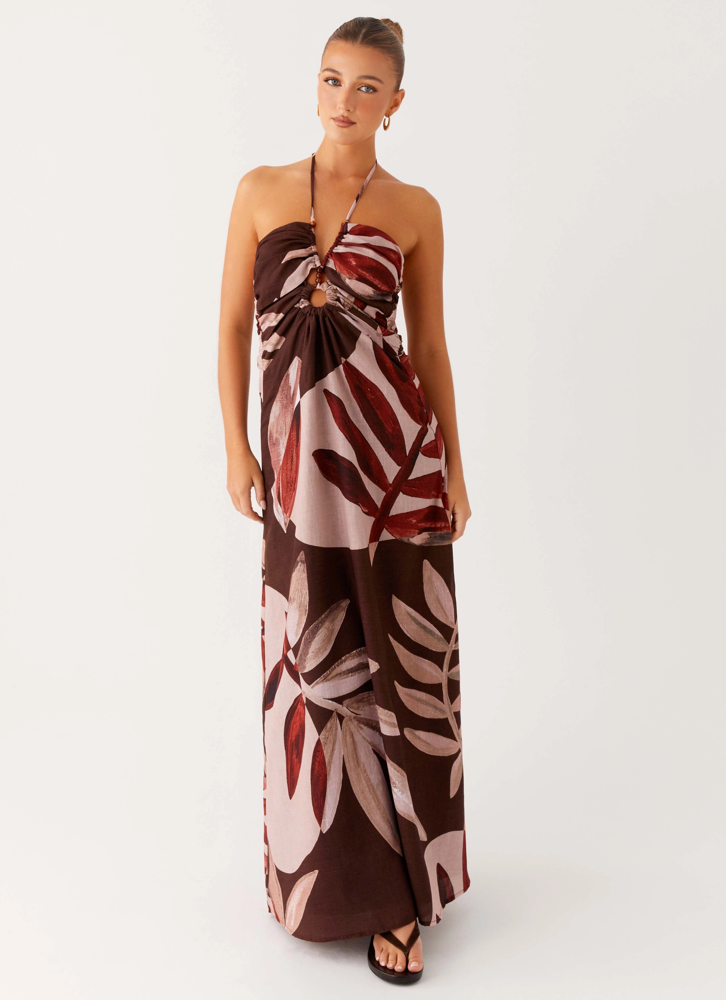 Ramona Linen Maxi Dress - Cinnamon Palm Night Party