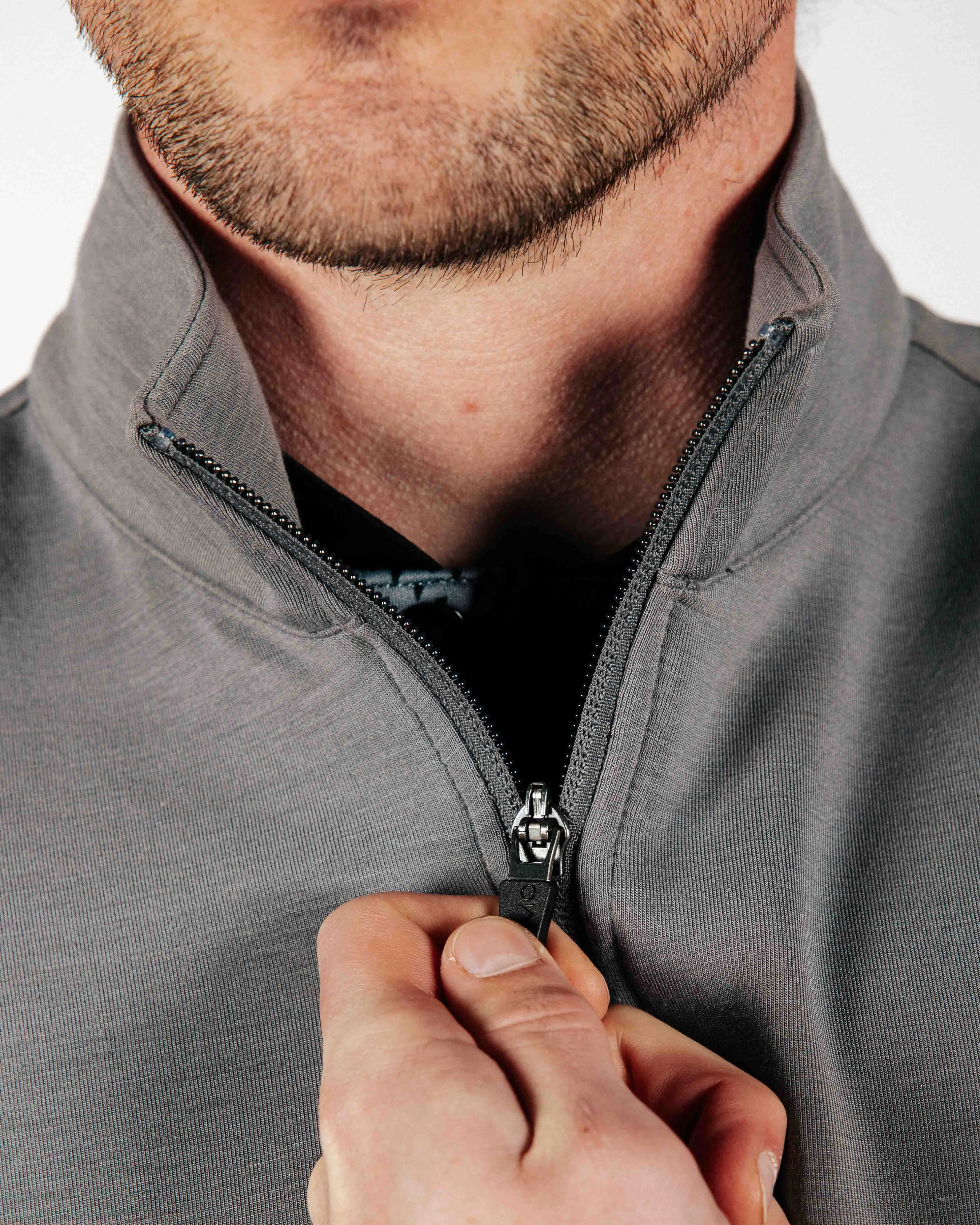 PolishedFinish Antibacterial Dark Gray Quarter Zip Vest