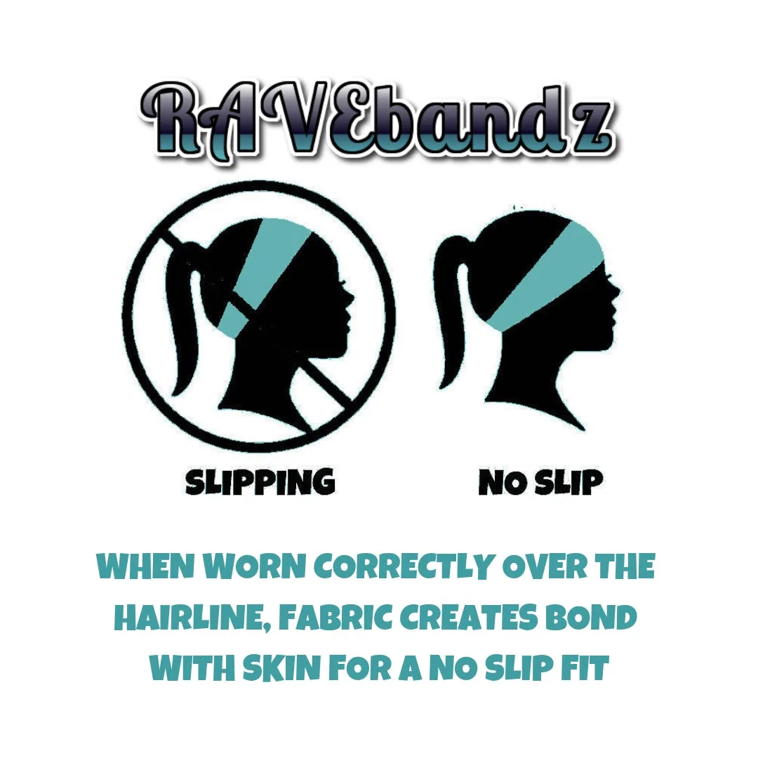RAVEbandz The Pro - Wide Stretch Headband (Purple Grunge)