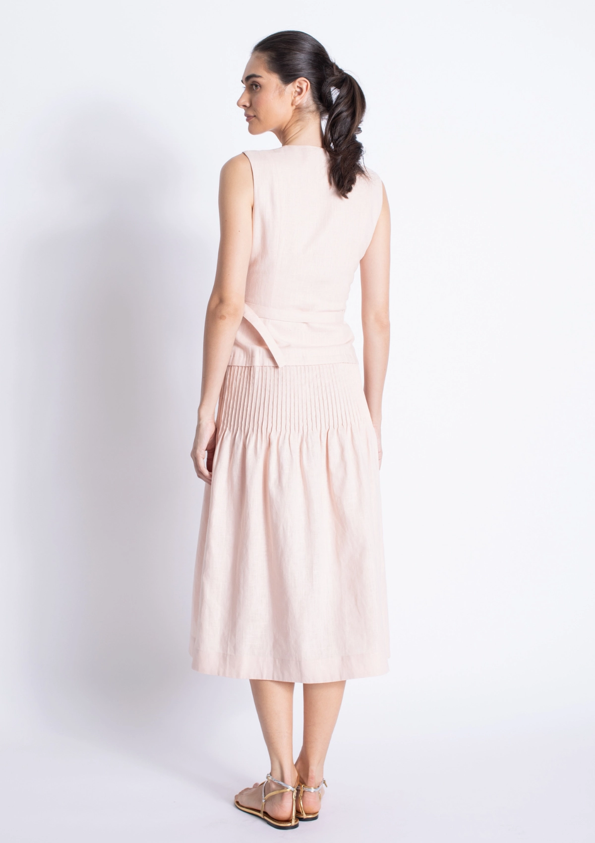 Raven Linen Dress Breathable wear