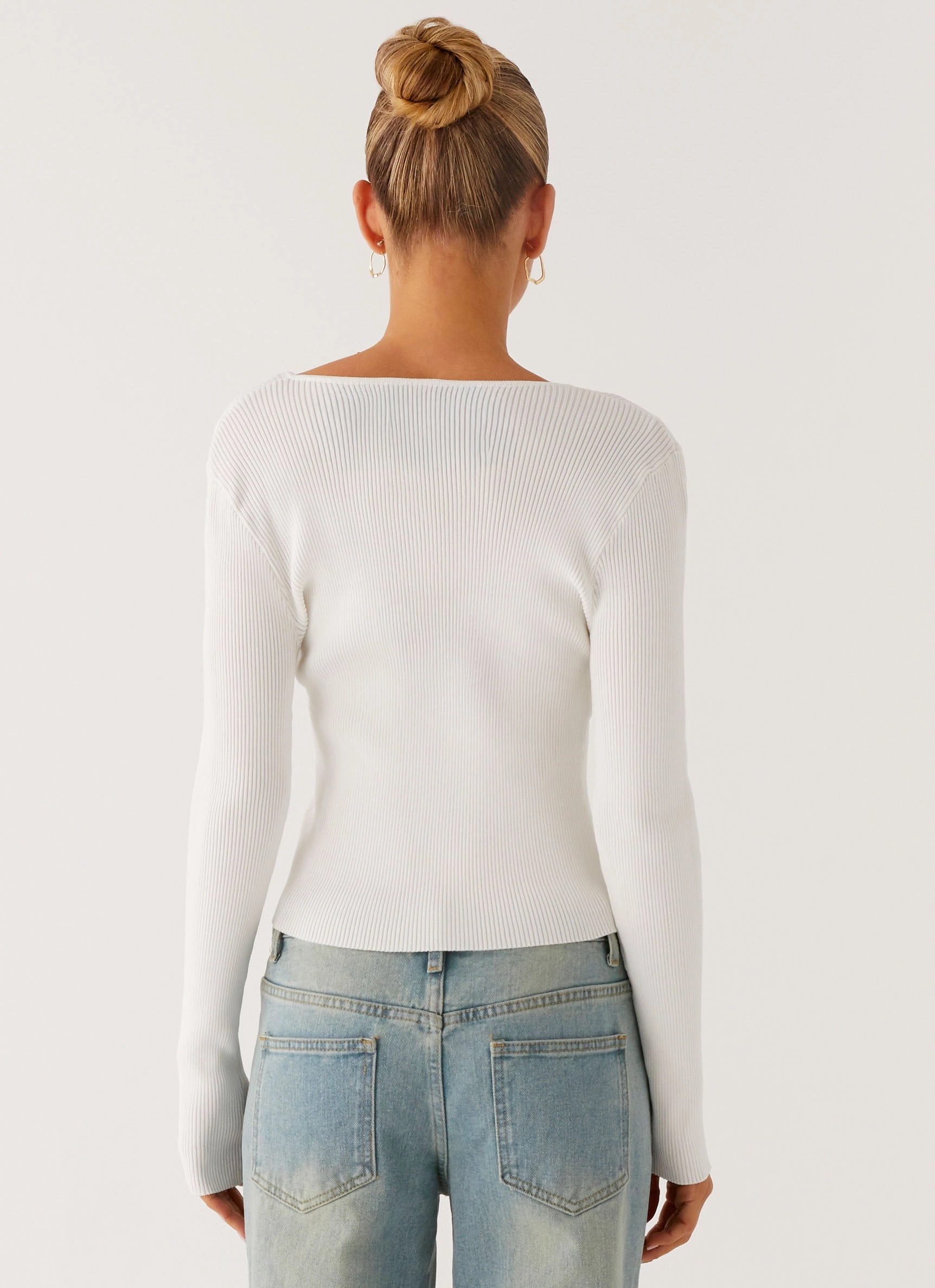 Wonderwall Lace Up Long Sleeve Top - White OdorResistantTreatment FlexibleCuff
