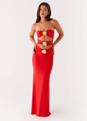 Raye Maxi Dress - Tangerine Youthful Style