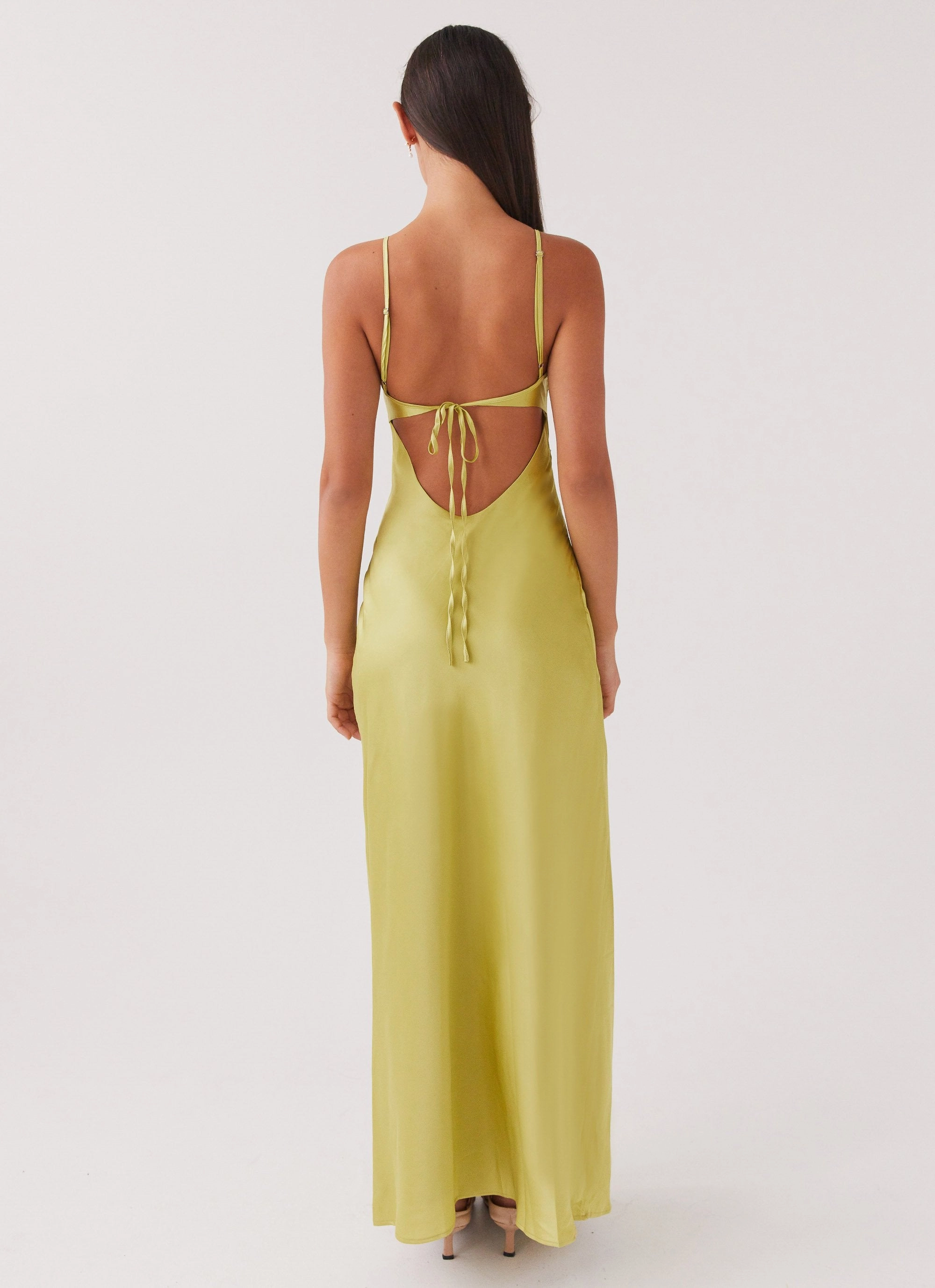 Airy Movement Night Style Raylie Cut Out Maxi Dress - Chartreuse