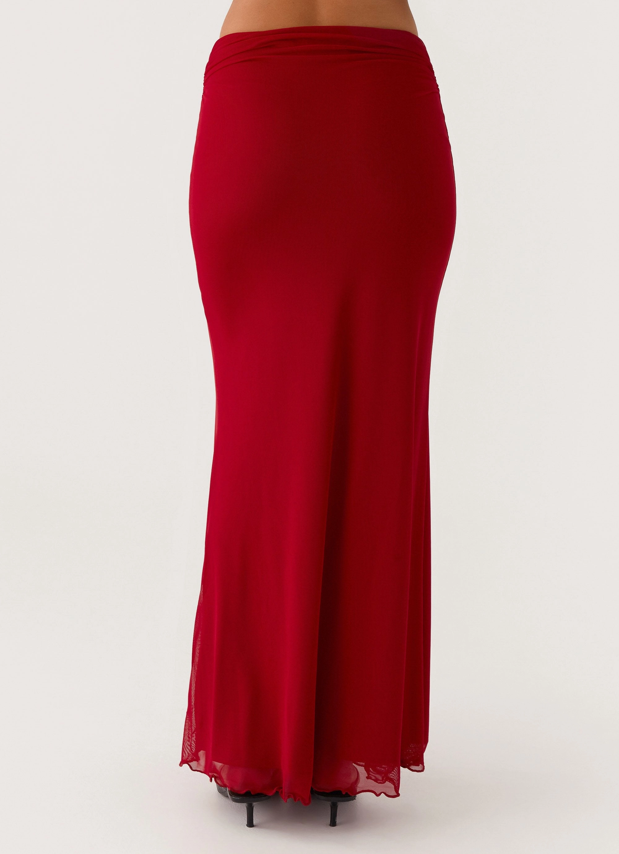 Carbon Infused Fabric Light wash Rayne Maxi Skirt - Red