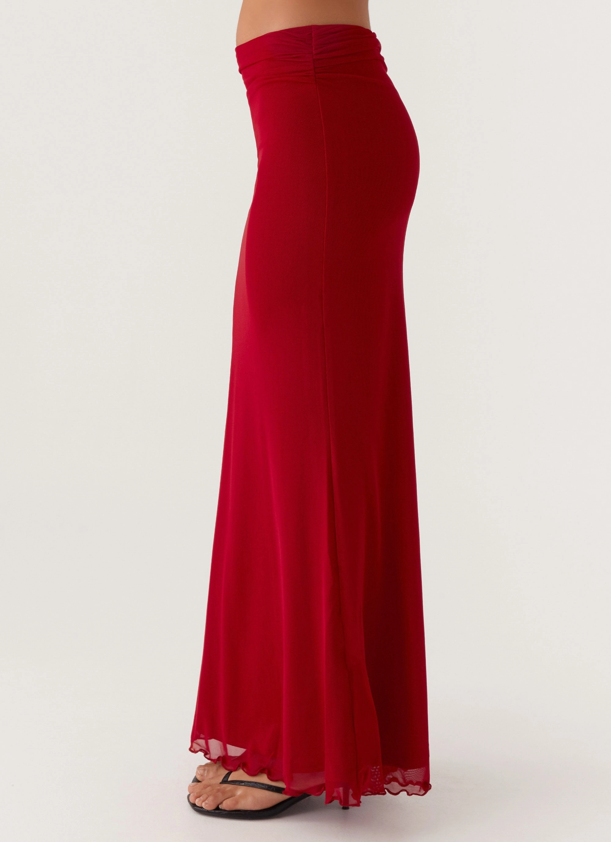 Rayne Maxi Skirt - Red Non Iron Technology Versatile Fashion