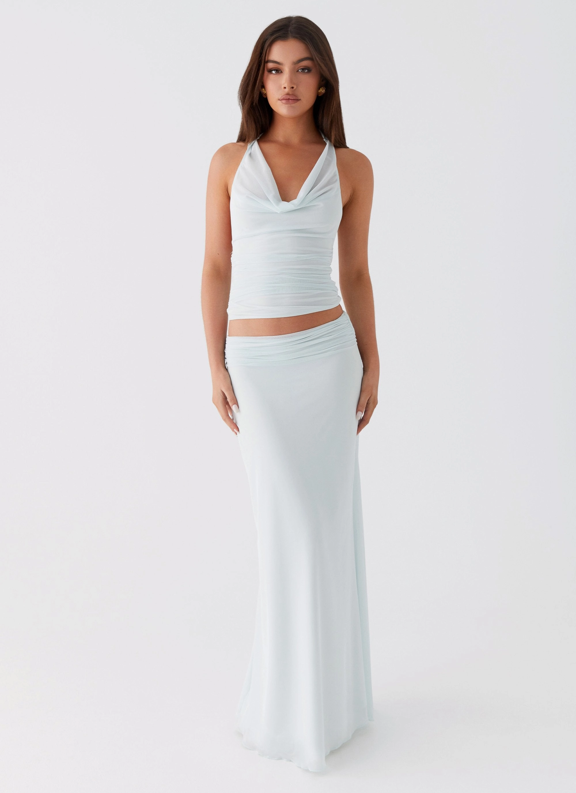 Multipanel Construction RibbedTrim Rayne Top - Sage